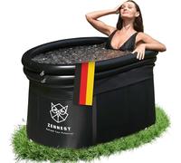 ZENNEST XL Baignoire à Glace Ovale 150 cm - Bain Froid Extérieur Gonflable & Pliable, Bain Glacé pour Cryothérapie - Design Allemand avec Isolation à 6 Couches & eBook Inclus