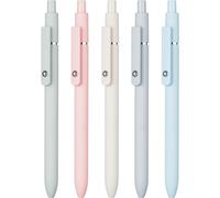Zennyth 5 Pack Retractable Black Gel Ink Pen Quick Dry Pen With 10 Extra Refills, 0.5mm Fine Point