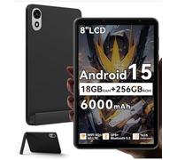 ZENO 1 Tablette de 8 pouces avec emplacement pour carte SIM, Tablette cellulaire de jeux Android 15 avec support amovible, 18 Go + 256 Go, Tablettes de 8" avec double carte SIM 4G LTE & 5G WiFi