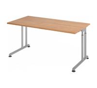 ZENO 16 S | Bureau - 160 x 80 Noyer/Argent réglable en hauteur