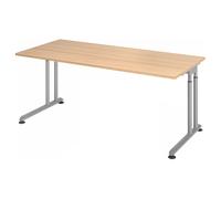 ZENO 19 S | Bureau - 180 x 80 Chêne/Argent réglable en hauteur