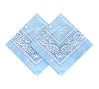 ZENO Bandana Bleu Clair - 100% Coton & Fibres Naturelles - Foulard Bleu Clair Sans Polyester - Qualité Supérieure - Doux, Durable et Lavable en Machine - Bandana Homme - Unisexe et enfants - 2 Pack