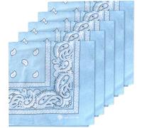 ZENO Bandana Bleu Clair - 100% Coton & Fibres Naturelles - Foulard Bleu Clair Sans Polyester - Qualité Supérieure - Doux, Durable et Lavable en Machine - Bandana Homme - Unisexe et enfants - 5 Pack