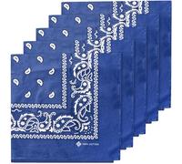 ZENO Bandana Bleu Royal - 100% Coton & Fibres Naturelles - Foulard Bleu Royal Sans Polyester - Qualité Supérieure - Doux, Durable et Lavable en Machine - Bandana Homme - Unisexe et enfants - 5 Pack