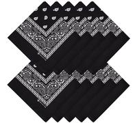 ZENO Bandana Noir - 100% Coton & Fibres Naturelles - Foulard Noir Sans Polyester - Qualité Supérieure - Doux, Durable et Lavable en Machine - Bandana Homme - Unisexe et enfants - 10 Pack