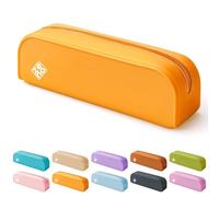 ZENO Trousse Crayon Silicone - Trousse Scolaire Jaune Aesthetic pour Fille, Collège, Lycée - Étui Stylos Souple, Crayon Compacte, Fournitures Scolaires Élégantes - Jaune - Honey Beach