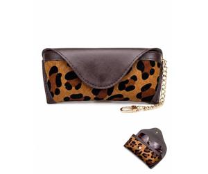 ZenoScope 1 Etui lunettes souple, motif léopard, étui de protection rigide et léger, idéal pour les déplacements et le sport, parfait comme cadeau
