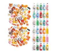 ZenoScope 50 Pièces Miniature Nourriture et Boissons Accessoires Maison de Poupée Ensemble Alimentaire Mini Cuisine Jouets pour Poupées Vaisselle de Jeu