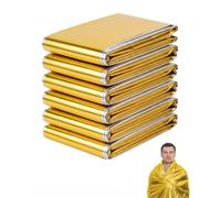 ZenoScope Couverture de Survie 6 Pièces 210x160cm, Réutilisable & Anti-Froid, Kit Secours URGENCE & Isolation Fenêtres/Randonnée & Sauvetage