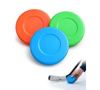 ZenoScope Lot de 3 palets de hockey sur glace classiques en caoutchouc, disques robustes pour entraînement et jeu extérieur