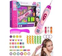 ZenoScope Tête à Coiffer Enfant, 1 Pcs Machine à Tresser DIY, Cadeau Fille 5 6 7 8 Ans, Jouet Créatif avec Accessoires Cheveux