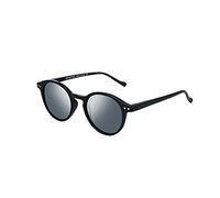 ZENOTTIC Lunette de soleil polarisé Rétro Classique Ronde Rétro Lunettes de soleil UV400 Cadre Homme Femme (NOIR MAT + GRIS)