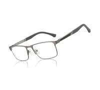 ZENOTTIC Lunettes de Lecture Hommes Femmes - Monture Carrée Anti Lumière Bleue Fibre de Carbone Métal - Classique Lunettes Loupe Ordinateur PC Vue Confortables Gris 1 x