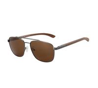 ZENOTTIC Lunettes de soleil polarisantes pilote homme monture carrée en métal miroité temple en bois lentille de protection UV400