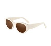 ZENOTTIC Lunettes De Soleil Polarisées Pour Femmes Tendance : Lunettes De Soleil Classiques Avec Monture Cat-Eye - Lunettes Rétro Et Mignonnes Avec Protection UV400 Blanche