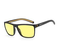 ZENOTTIC Lunettes de Soleil pour Homme Léger TR90 Cadre UV400 protection Carré Lunettes de Soleil, C09 Noir Cadre/Lunettes de Conduite de Nuit