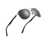 ZENOTTIC Pilot Lunettes de soleil polarisées Hommes Femmes Fibre de carbone Monture métallique Miroir Protection UV400 Unisexe Classique Style Rétro