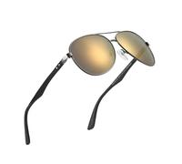 ZENOTTIC Pilot Lunettes de soleil polarisées Hommes Femmes Fibre de carbone Monture métallique Miroir Protection UV400 Unisexe Classique Style Rétro