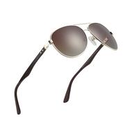 ZENOTTIC Pilot Lunettes de soleil polarisées Hommes Femmes Fibre de carbone Monture métallique Miroir Protection UV400 Unisexe Classique Style Rétro