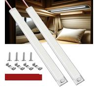 Zenovate Barre LED 12V Camping Car, 2PCS Reglette LED 12V avec Interrupteur, 1600LM Lampe LED 12V, Eclairage Voiture Lumineuse pour Voiture/Camion/Camping-Car/Bateau/Van/Interieur