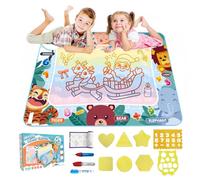 Zenovate Tapis Dessin Eau Bebe, Tapis Aquadoodle Bebe Avec 3 Stylos à Eau, Tapis Magique Dessin Eau Jouet Enfant 1-5 Ans, Jeux Educatif Enfant Activite Enfant, Cadeau enfant 3 4 5 Ans, 98 * 78cm
