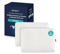 ZenPur Oreiller Cervical Mémoire de Forme Lot de 2 Souple 40×60 cm