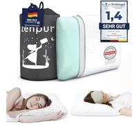 ZenPur Oreiller Ergonomique Cervical, Lot de 2, Coussin Mémoire de Forme, Housse Bambou - Ferme, Ideal pour Dormeur Dos & Côté