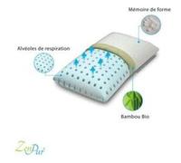 ZenPur Oreiller Cervical Mémoire de Forme 40x60 - Coussin Ergonomique Anti-Douleurs Cervicales - Mi-Ferme, Housse Bambou Premium, Certifié Oeko-TEX