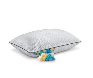 ZenPur Oreiller Mémoire de Forme Argent 50x70 | Oreiller Ferme Confort, Mousse Mémoire de Forme en Flocons, Coussin Mémoire de Forme Respirant, Oreillers Moelleux, Oreiller Confort du Sommeil