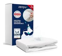 ZenPur protège-Matelas 140 x 200 cm, Lot de 2 - Fabriqué dans l'UE - Certifié Oeko-Tex Standard 100 - en Coton - Imperméable et Durable - Protection et Confort en Un