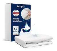 ZenPur protège-Matelas 180 x 200 cm - Fabriqué dans l'UE - Certifié Oeko-Tex Standard 100 - en Coton - Imperméable et Durable - Protection et Confort en Un