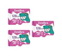 ZenRex Lot de 1 carte mémoire micro SDXC haute vitesse 4K UHD Full HD C10 U3 A1 pour appareil photo, tablette, smartphone avec adaptateur 128 Go