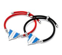 ZENRUIMING Lot de 2 bracelets carte du Nicaragua avec breloque drapeau du | Fait à la main, cordon tissé réglable, souvenir de voyageur, accessoire patriotique, bijoux carte de pays