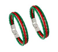 ZENRUIMING Lot de 2 bracelets en cuir synthétique avec drapeau portugais pour homme - Multicouches - Pour sports de plein air et loisirs, One Size, Cuir, Pas de gemme