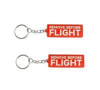 ZENRUIMING Lot de 2 porte-clés « Remove Before Flight » en acrylique rouge de style aviation pour pilotes, voiture, moto, sac à dos, accessoires de voyage, porte-clés d'avertissement de sécurité