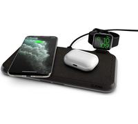 ZENS Chargeur de bureau double QI Liberty 16 bobines 2x15W surface tissu (Apple & Samsung QC)