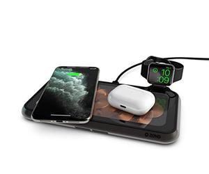 ZENS Liberty 16 Coil Dual Wireless Charging Pad with Glass Surface - 2x15W Output - Supports Apple and Samsung Fast Charge - Works with All Phones with Wireless Charging