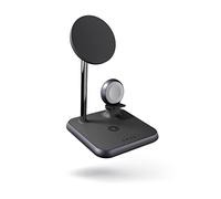 ZENS Magnetic+Watch Aluminium Chargeur sans Fil 4en1 Compatible avec MagSafe (certifié Qi/MFi, Adaptateur Secteur avec câble Inclus) Noir