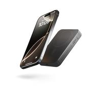 Zens Slim Aluminium Power Bank Qi2 10k mAh, Chargeur sans Fil de 15 W Compatible avec MagSafe pour iPhone 16/15/14/13/12 et AirPods, câble USB C-C de 30 cm Inclus, Noir