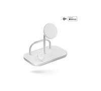 Zens 4-in-1 Wireless Charger, Chargeur sans Fil de 15 W Compatible avec MagSafe et Qi2 pour iPhone, Apple Watch, AirPods, Adaptateur Secteur de 65 W (EU,UK,US) et câble intégré de 1,5 m Inclus, Blanc