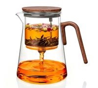 ZENS Theiere avec infuseur, 1000ML Théière magnétique thé en vrac, Noix