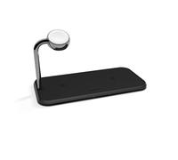 ZENS Triple Alu. Chargeur QI Wireless 220V cordon 2x10W Noir Apple Watch Charger (Apple QC 7.5W)