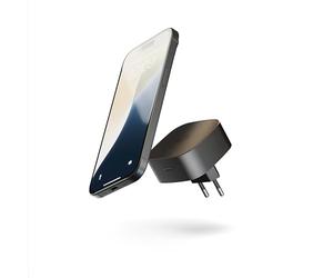 Zens Wireless Charging EU Power Adapter, Chargeur sans Fil de 15 W Compatible avec MagSafe et Qi pour iPhone Air,17,16,15,14,13,12 et AirPods, Port USB-C de 18 W, Noir