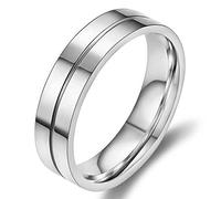 ZENSE - Bague argentée avec rainure pour homme ZR0166
