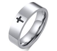 Zense - Bague Croix Latine Pour Homme En Acier Argenté Zr0167