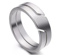Zense - Bague homme avec structure fendue argentée ZR0174 61