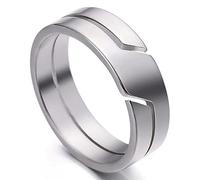 ZENSE - Bague homme avec structure fendue argentée ZR0174, taille 58