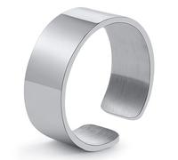 Zense - Bague Homme Ouverte Taille Ajustable En Acier Brillant Zr0182