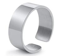 ZENSE - Bague homme ouverte taille ajustable en acier brillant ZR0182
