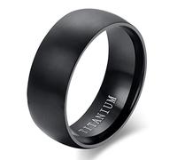 ZENSE - Bague homme tendance en acier poli noir ZR0171, taille 70